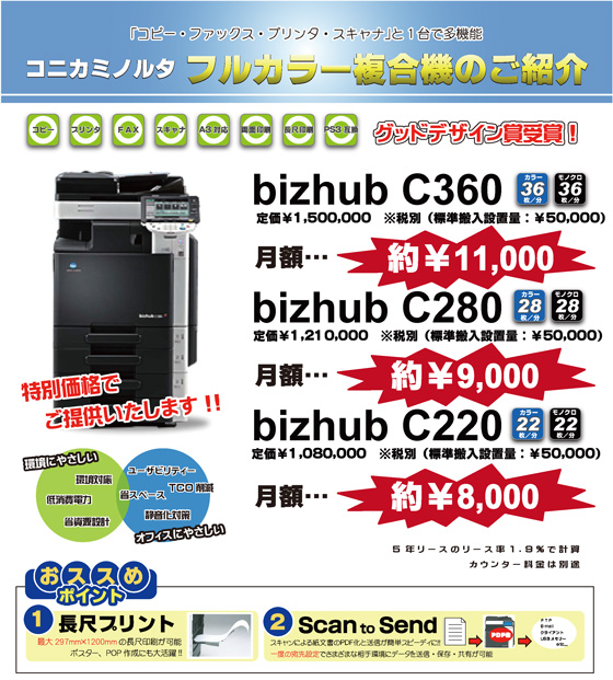 コニカミノルタ　フルカラー複合機